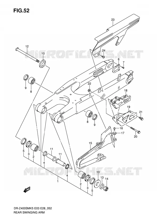 SWINGARM Suzuki MOTO 400 DR-Z 2005  DR-Z400SMK5(E3/E28)