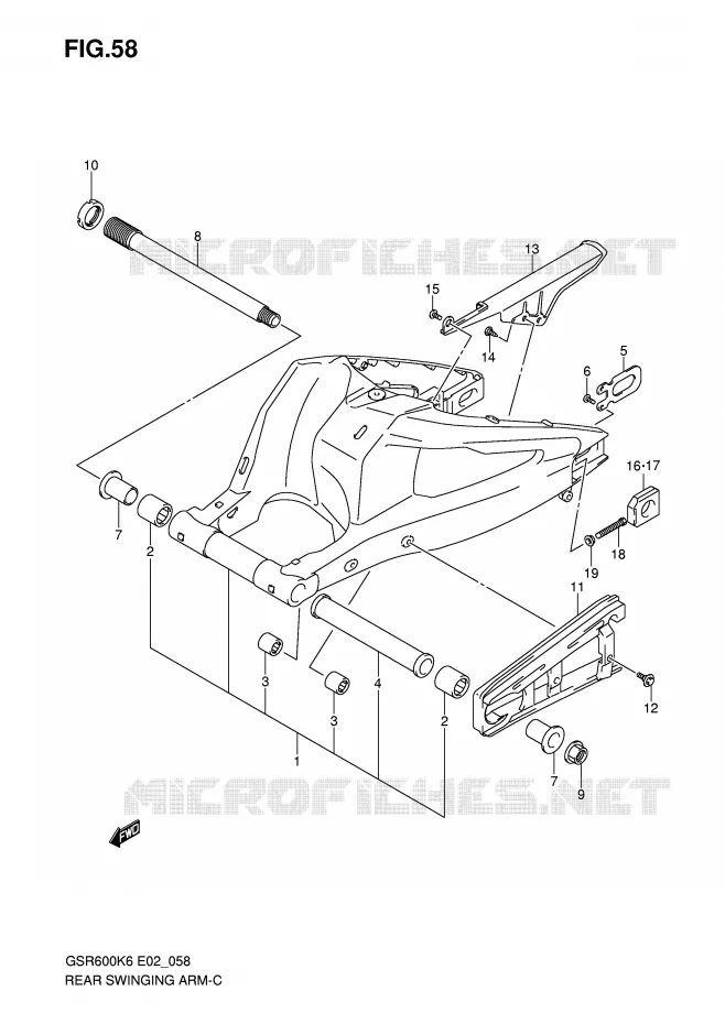 SWINGARM Suzuki MOTO 600 GSR 2007  GSR600AK7(E2)