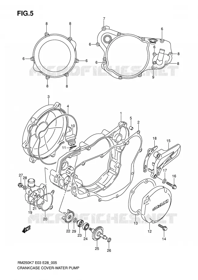 WATER POMPHUIS Suzuki MOTO 250 RM 2008  RM250K8(E3/E28)