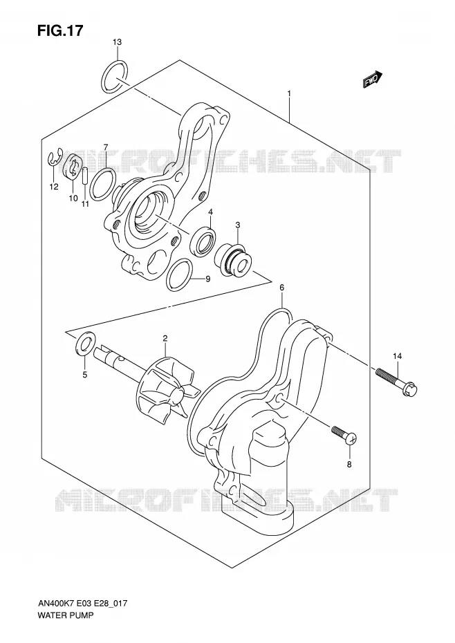 WATERPOMP Suzuki SCOOTER 400 BURGMAN 2010  AN400AL0(E3/E28)