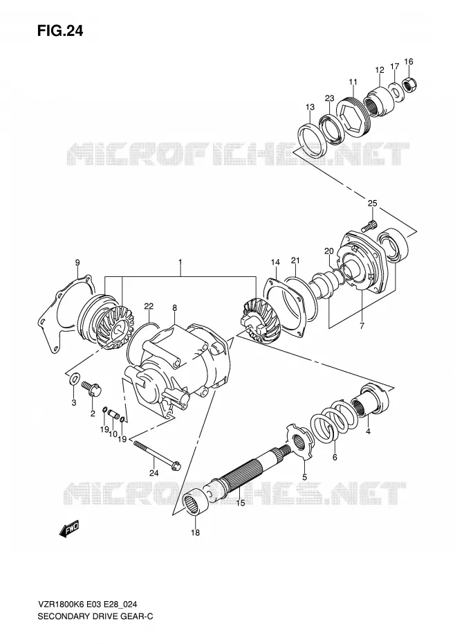 AANDRIJFAS (MODEL K6/K7) Suzuki MOTO 1800 INTRUDER 2007  VZR1800ZK7(E3/E28)