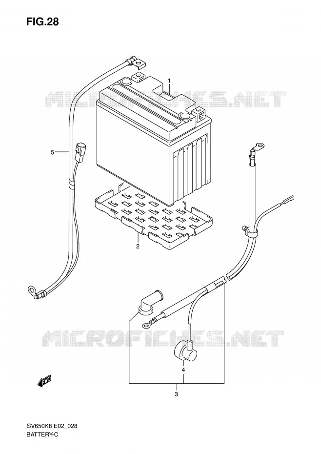 ACCU (FOR SV650A/SV650UA/SV650SA/SV650SUA/ASU) Suzuki MOTO 650 SV 2009  SV650SK9(E2)