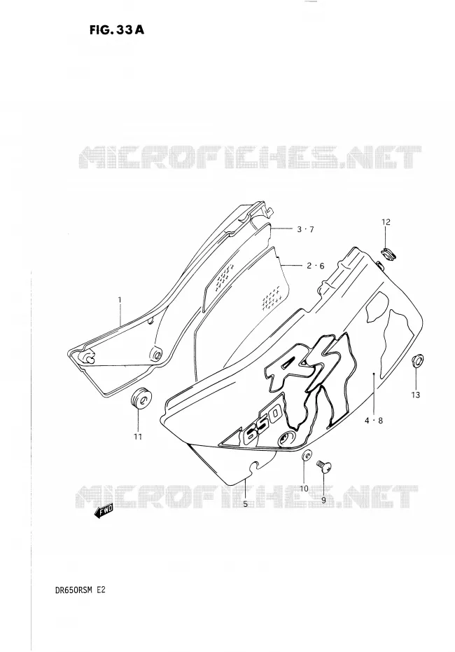 ACHTER KUIP  (MODELE M) Suzuki MOTO 650 DR 1990  DR650RSL(E2)