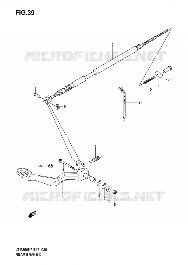 ACHTERREM Suzuki QUAD 250 OZARK 2007  LT-F250K7(E17)