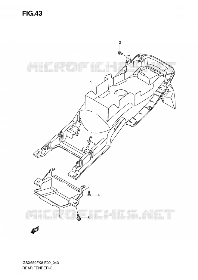 ACHTERSPATBORD Suzuki MOTO 650 GSX-F 2009  GSX650FUAK9(E2)