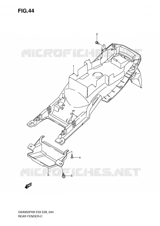 ACHTERSPATBORD Suzuki MOTO 650 GSX-F 2010  GSX650FAL0(E3/E28)
