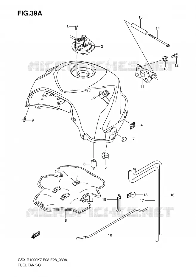 BENZINETANK (MODEL K8) Suzuki MOTO 1000 GSX-R 2007  GSX-R1000 K7 (E33)
