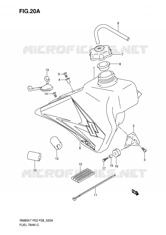 BENZINETANK (MODEL K8) Suzuki MOTO 85 RM 2010  RM85L0(P3/P28)