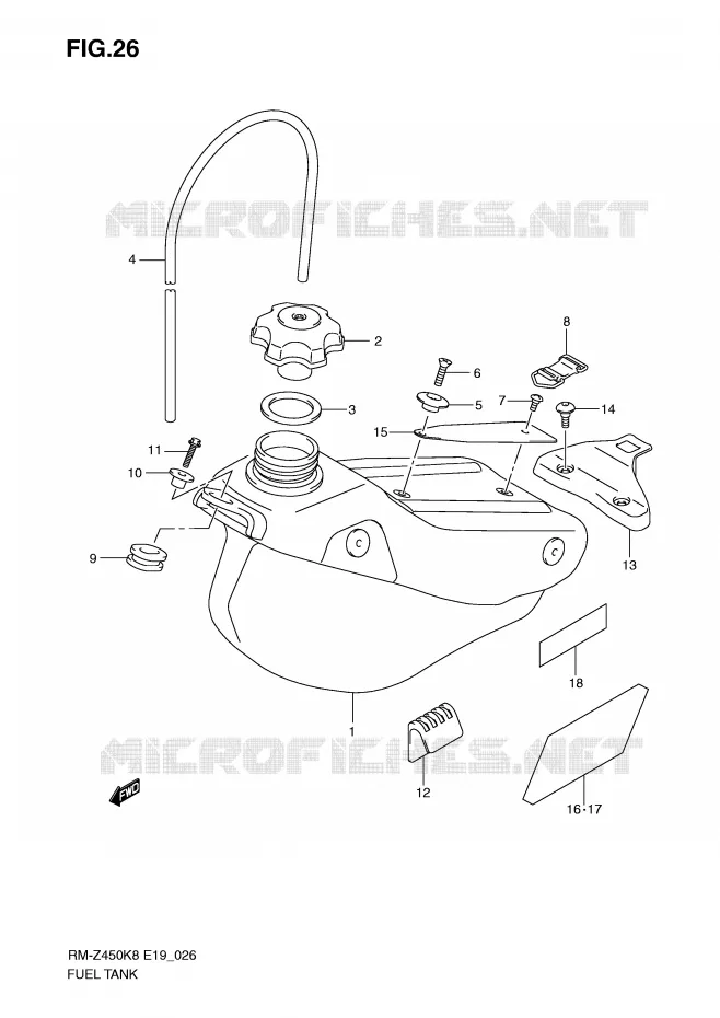 BENZINETANK (RM-Z450K8/K9/L0) Suzuki MOTO 450 RM-Z 2011  RM-Z450L1(E19)