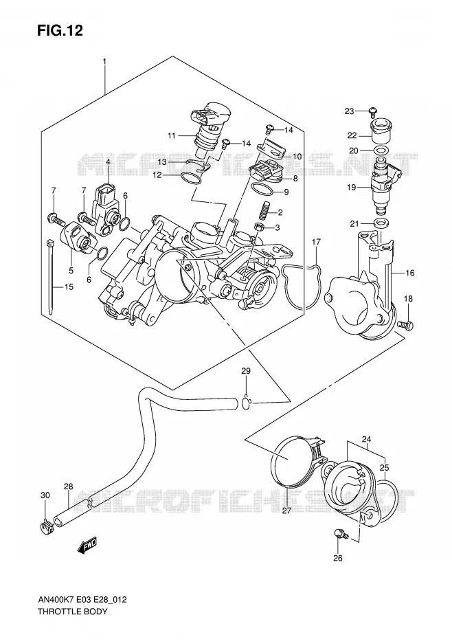 BRANDSTOFINJECTIE ASSY Suzuki SCOOTER 400 BURGMAN 2009  AN400AK9(E3/E28)