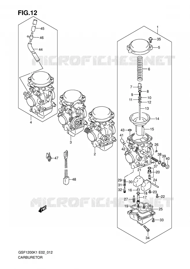 CARBURATOR Suzuki MOTO 1200 BANDIT 2005  GSF1200SK5(E2)