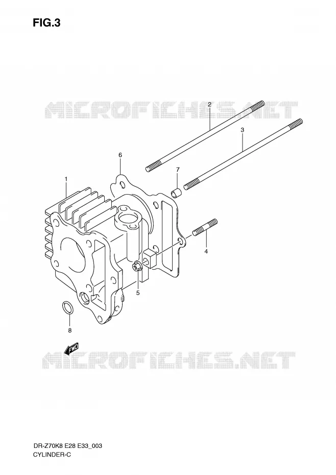 CILINDER Suzuki MOTO 70 DR-Z 2012  DR-Z70L0(E28/E33)