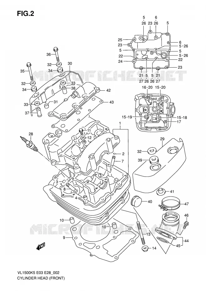 CILINDERKOP (AVT) Suzuki MOTO 1500 BOULEVARD 2005  VL1500TK5(E3/E28)