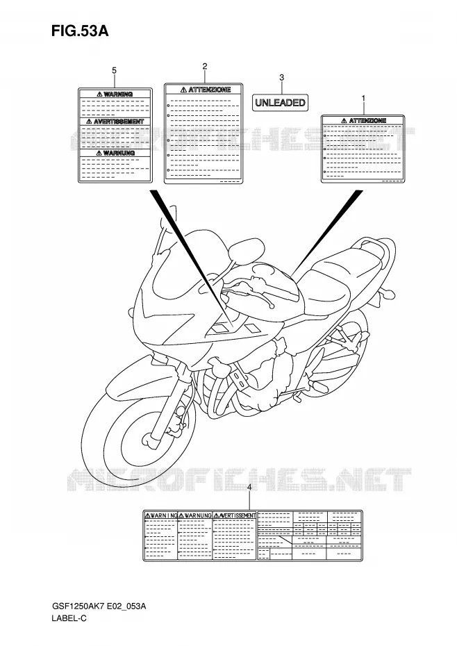 ETIKET (MODEL K8) Suzuki MOTO 1250 BANDIT-N 2009  GSF1250AK9(E2)