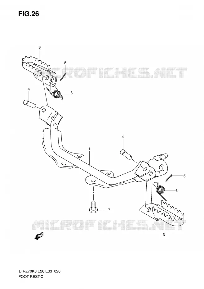 FOOTREST Suzuki MOTO 70 DR-Z 2010  DR-Z70L0(E28/E33)