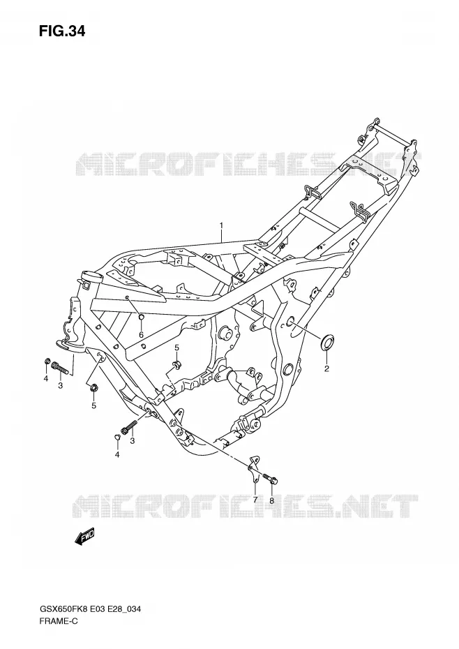 FRAME Suzuki MOTO 650 GSX-F 2009  GSX650FAK9(E3/E28)