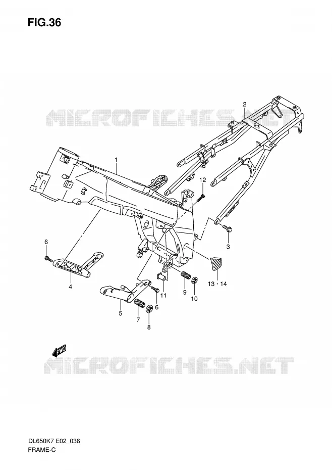 FRAME Suzuki MOTO 650 V-STROM 2010  DL650L0(E2)