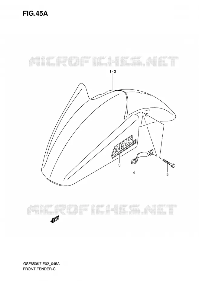 FRONT FENDER (MODEL K8) Suzuki MOTO 650 BANDIT 2007  GSF650SUK7(E19)