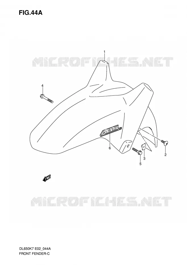 FRONT FENDER (MODEL K8) Suzuki MOTO 650 V-STROM 2007  DL650K7(E2)