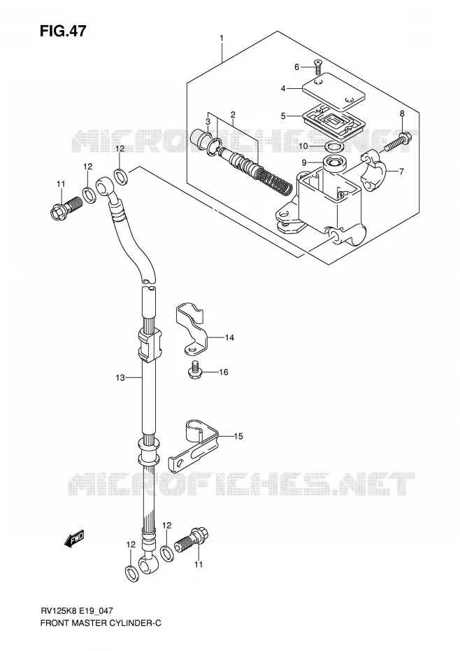 FRONT HOOFDREMCILINDER Suzuki MOTO 125 VAN-VAN 2011  RV125L0(E19)