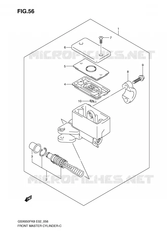 FRONT HOOFDREMCILINDER Suzuki MOTO 650 GSX-F 2010  GSX650FAL0(E2)