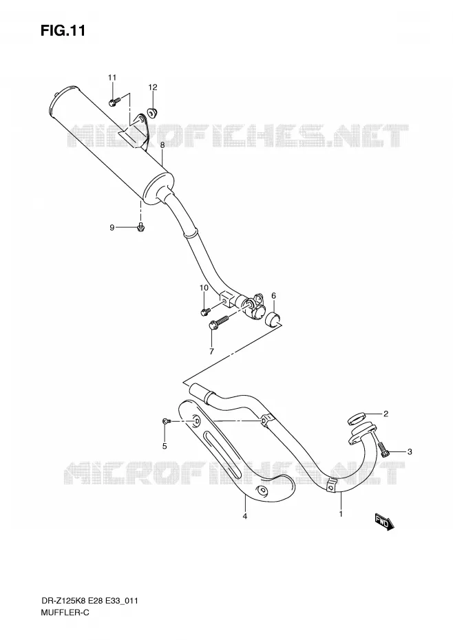 GELUIDDEMPER Suzuki MOTO 125 DR-Z 2012  DR-Z125LL0(E28/E33)