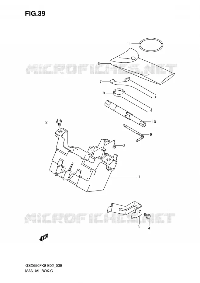 GEREEDSCHAPSKIST Suzuki MOTO 650 GSX-F 2009  GSX650FUK9(E2)