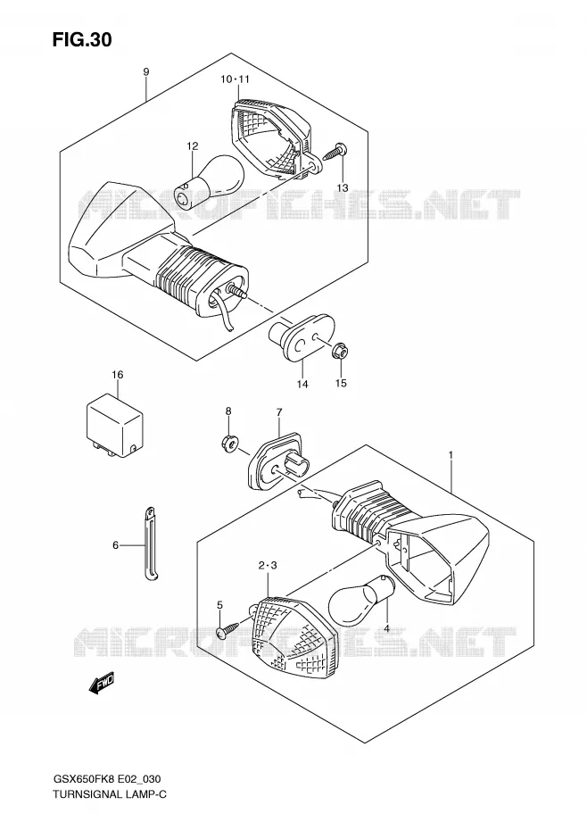 INDICATOREN Suzuki MOTO 650 GSX-F 2009  GSX650FUK9(E2)