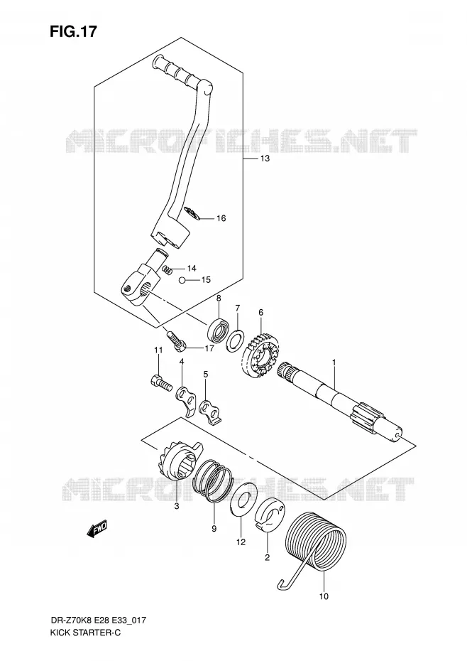 KICKSTARTER Suzuki MOTO 70 DR-Z 2011  DR-Z70L0(E28/E33)