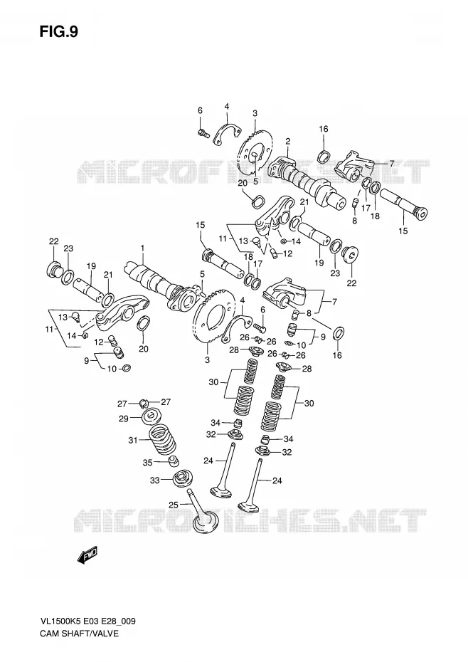 NOKKENAS - VALVES Suzuki MOTO 1500 BOULEVARD 2006  VL1500K6(E3/E28)