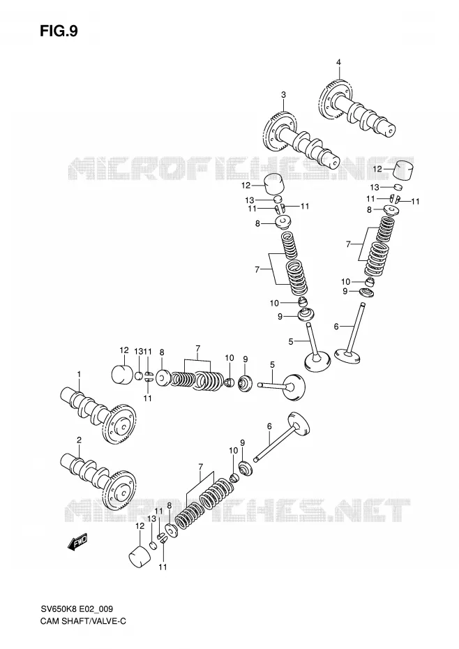 NOKKENAS - VALVES Suzuki MOTO 650 SV 2010  SV650SL0(E2)