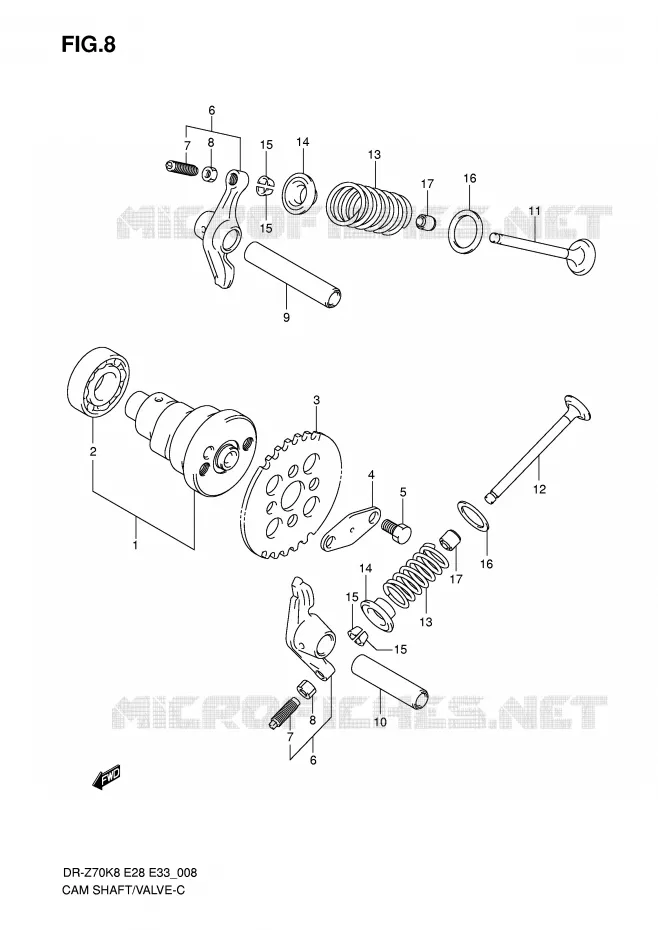 NOKKENAS - VALVES Suzuki MOTO 70 DR-Z 2010  DR-Z70L0(E28/E33)