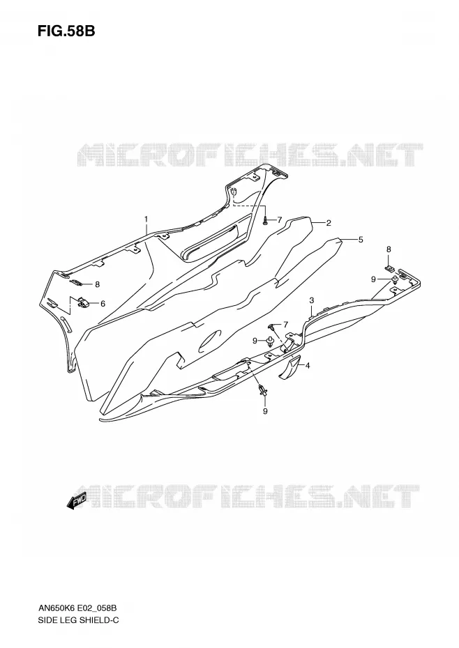 ONDERAANKLEDING (MODEL K8) Suzuki SCOOTER 650 BURGMAN 2006  AN650K6(E2)