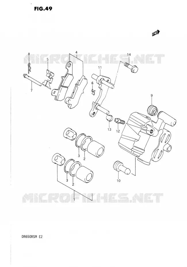 REAR CALIPER Suzuki MOTO 650 DR 1990  DR650RSL(E2)