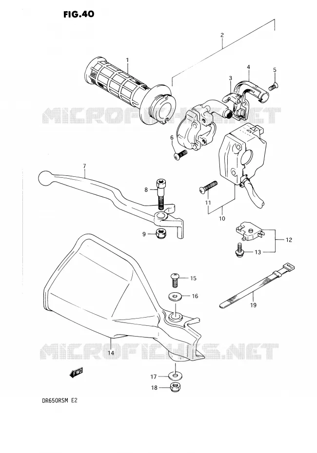 RIGHT SWITCH - HANDGREEP Suzuki MOTO 650 DR 1990  DR650RSL(E2)