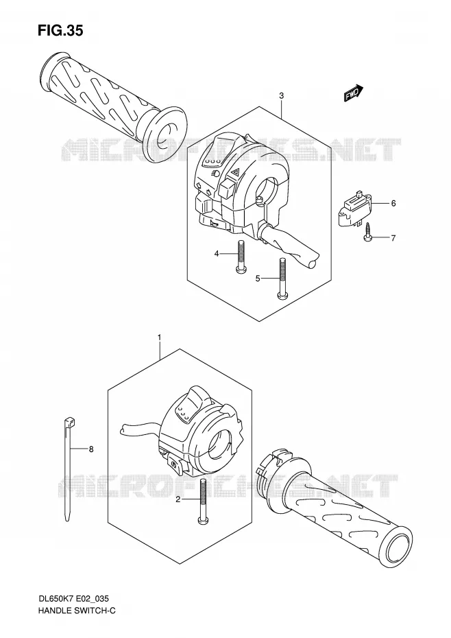 SCHAKELAARS (MODEL K7/K8/K9 E2/E19/E24) Suzuki MOTO 650 V-STROM 2008  DL650K8(E2)