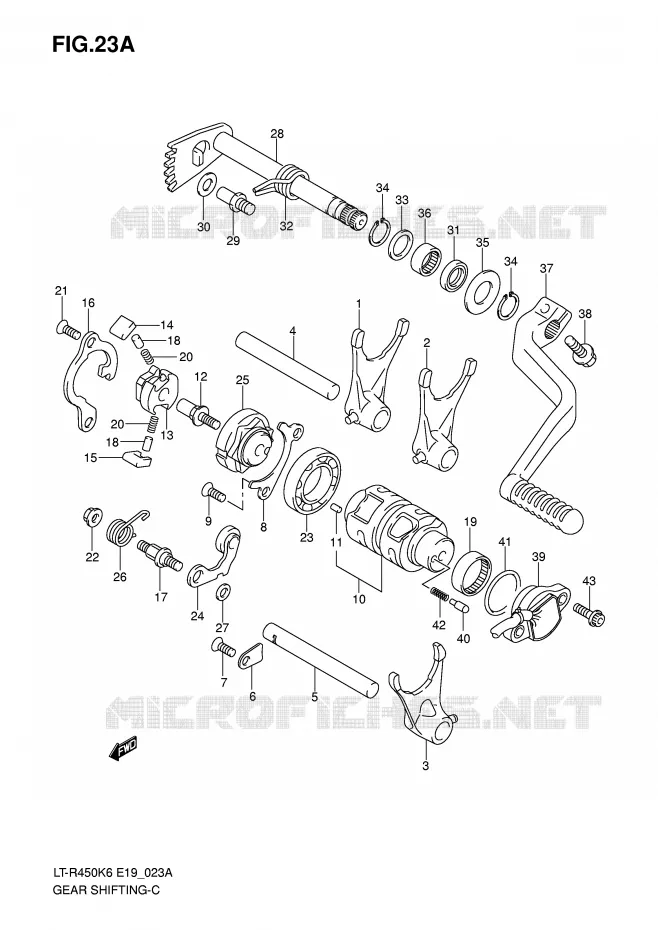 SCHAKELEN ASSY (MODEL K8/K9/L0) Suzuki QUAD 450 QUADRACER 2010  LT-R450ZL0(E19)
