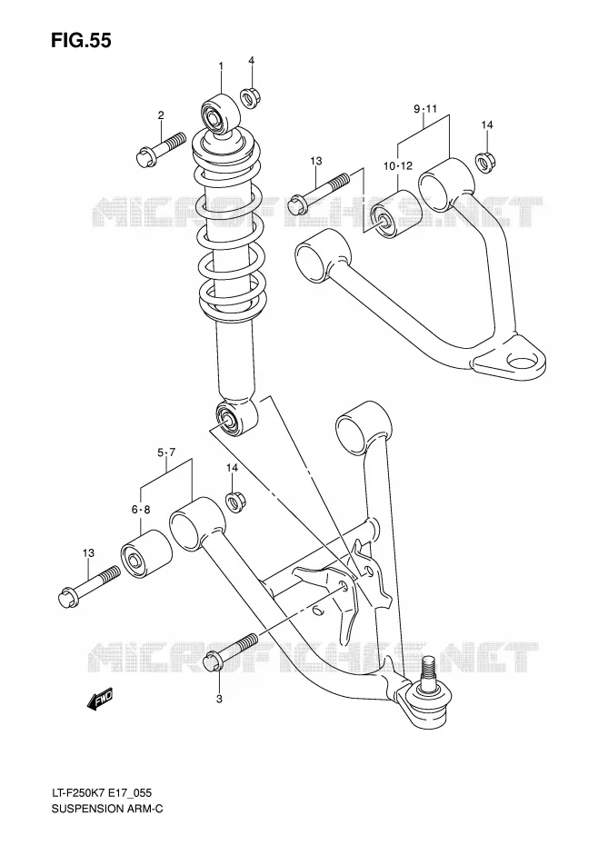 SCHOKDEMPER - VORKBEEN Suzuki QUAD 250 OZARK 2009  LT-F250K9(E17)