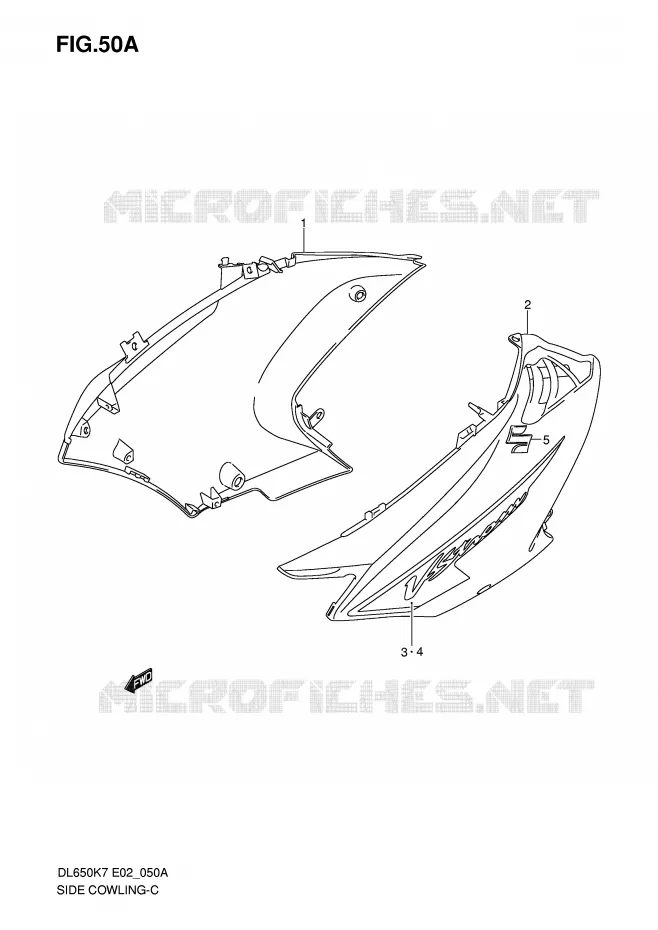 SIDE KUIP (MODEL K8) Suzuki MOTO 650 V-STROM 2009  DL650K9(E2)