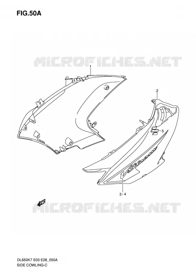 SIDE KUIP (MODEL K8) Suzuki MOTO 650 V-STROM 2010  DL650L0(E3/E28)