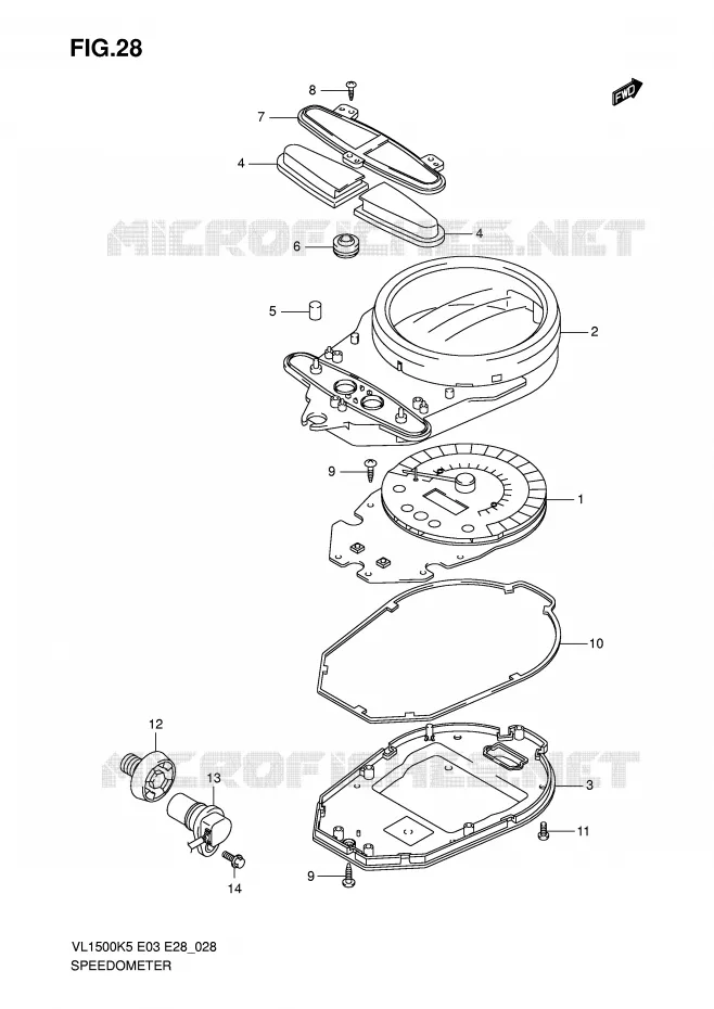 SNELHEIDSMETER Suzuki MOTO 1500 BOULEVARD 2008  VL1500K8(E3/E28)