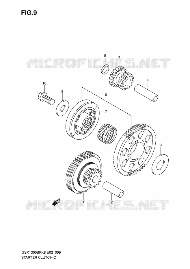 STARTMOTOR CLUTCH Suzuki MOTO 1300 B-KING 2011  GSX1300BKAU2K8(E2)
