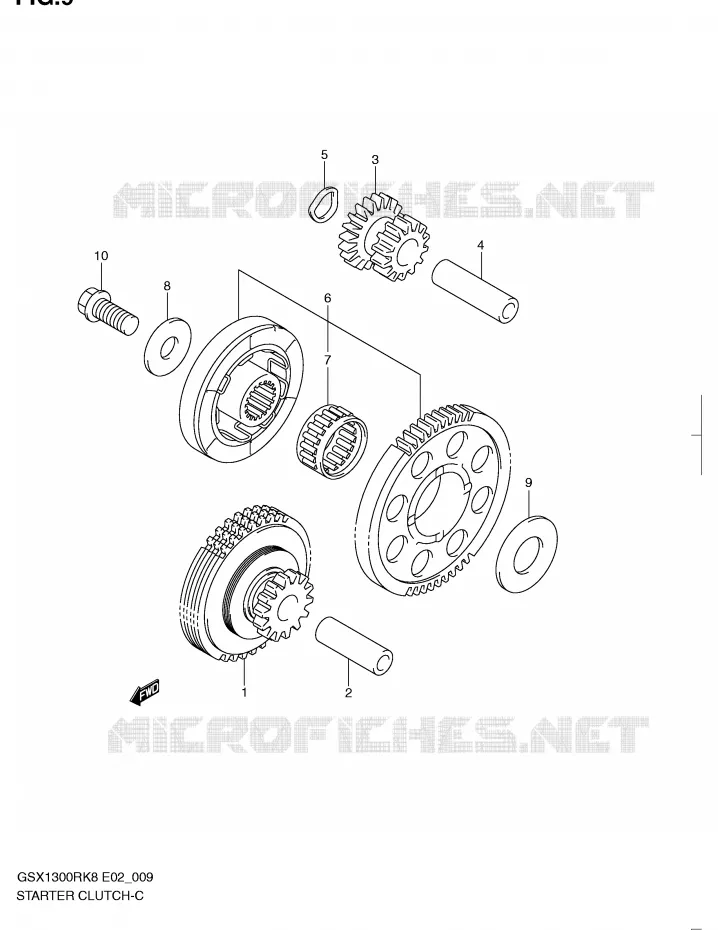 STARTMOTOR CLUTCH Suzuki MOTO 1300 HAYABUSA 2008  GSX1300RU2K8(E2)