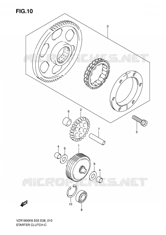 STARTMOTOR CLUTCH Suzuki MOTO 1800 INTRUDER 2009  VZR1800K9(E3/E28)
