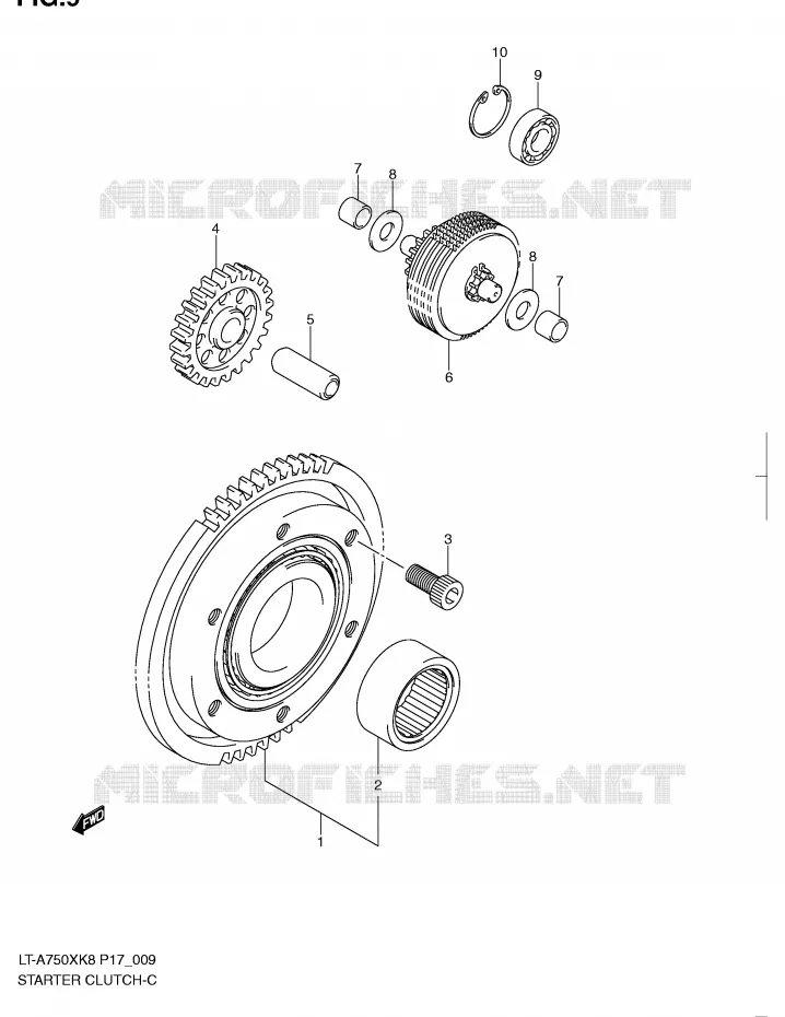 STARTMOTOR CLUTCH Suzuki QUAD 750 KINGQUAD 2008  LT-A750XK8(P17)
