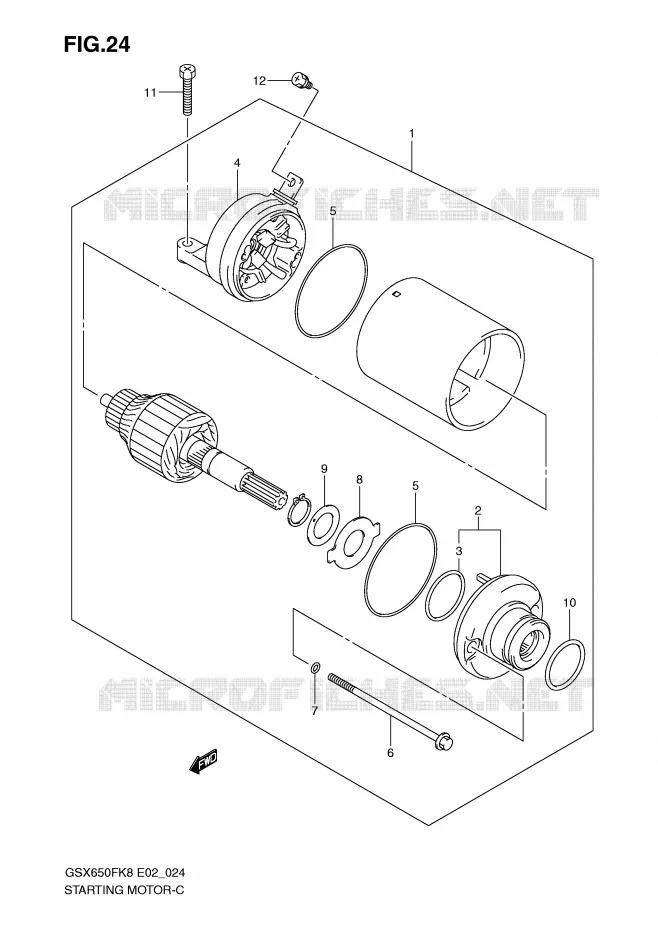 STARTMOTOR Suzuki MOTO 650 GSX-F 2010  GSX650FUAL0(E2)