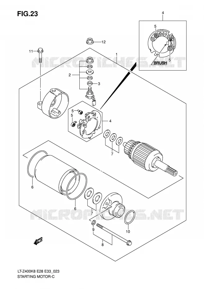 STARTMOTOR Suzuki QUAD 400 QUADSPORT 2008  LT-Z400ZK8(E28/E33)