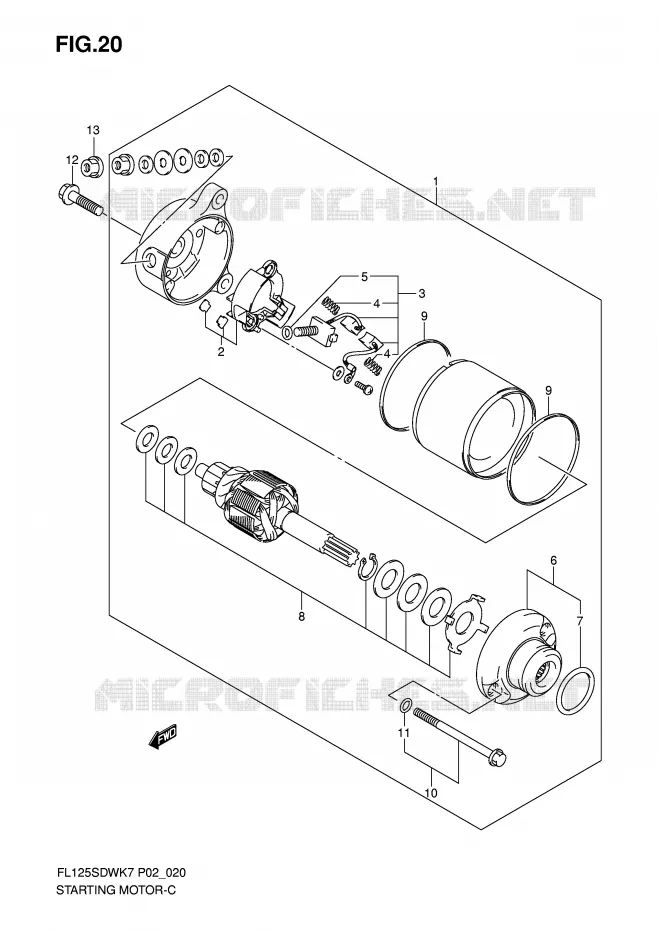 STARTMOTOR Suzuki SCOOTER 125 FL 2007  FL125SDWK7(P2)