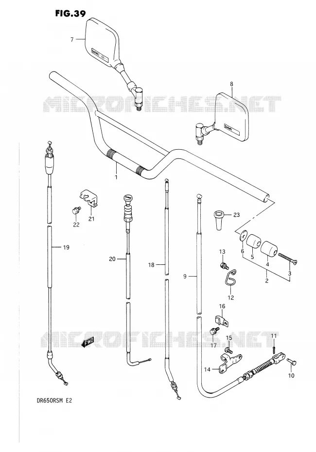 STUUR (MODELE L) Suzuki MOTO 650 DR 1990  DR650RSL(E2)