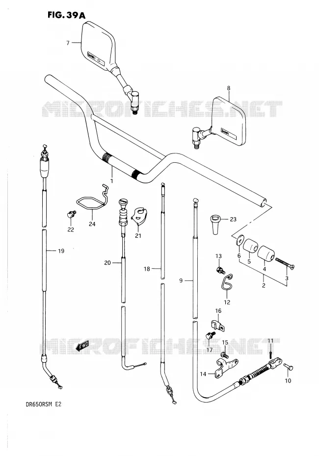 STUUR (MODELE M) Suzuki MOTO 650 DR 1990  DR650RSUL(E2)